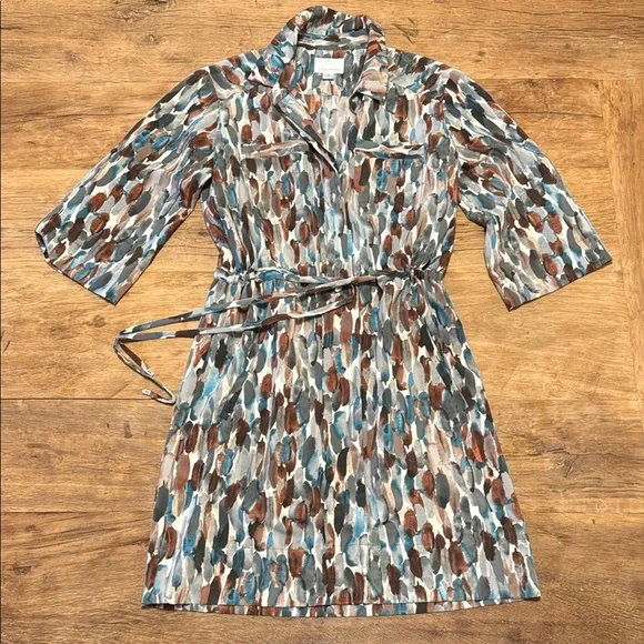 Donna Morgan watercolor drawstring Mini Dress Size 2 M1 - Picture 1 of 9